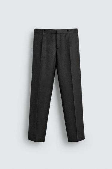100% WOOL TWILL SUIT TROUSERS AARON LEVINE X ZARA - Dark grey by Zara