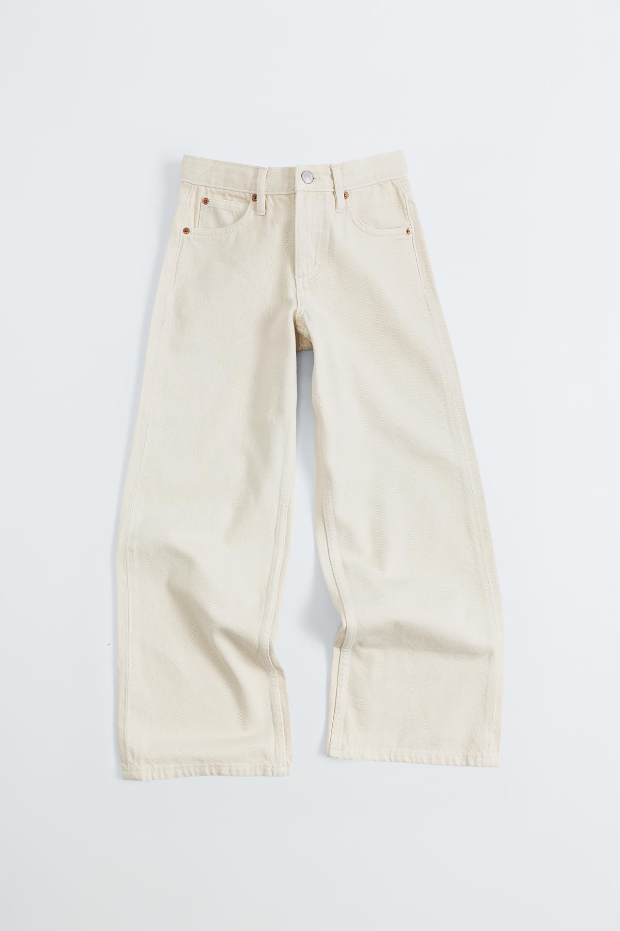 WIDE-LEG JEANS — Ecru