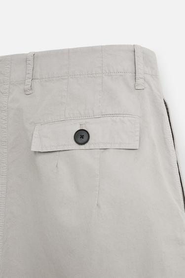 BERMUDA RELAXED FIT EFFET PLISSÉ - Gris de Zara - Image 9
