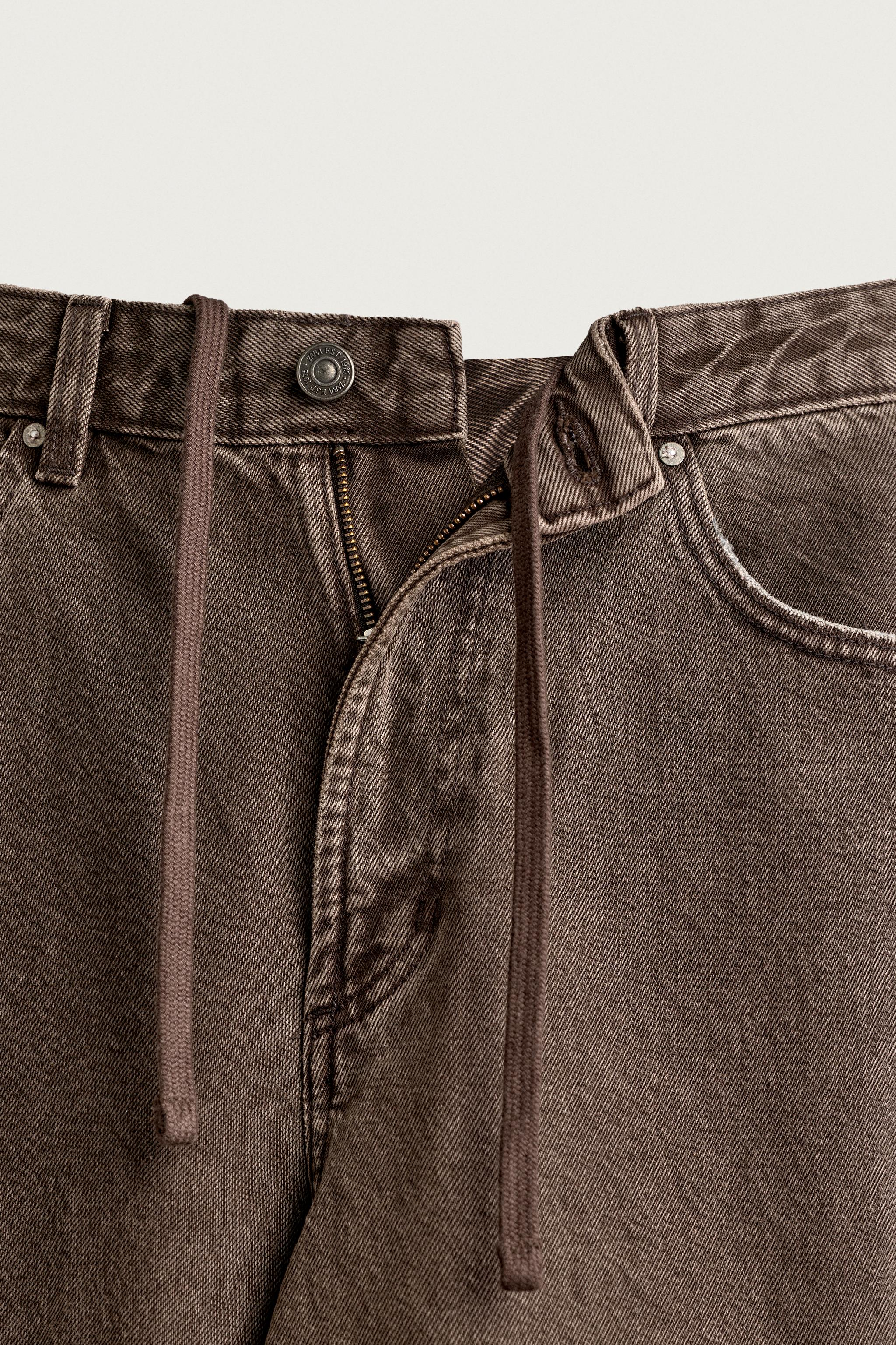 DRAWSTRING BARREL FIT PANTS