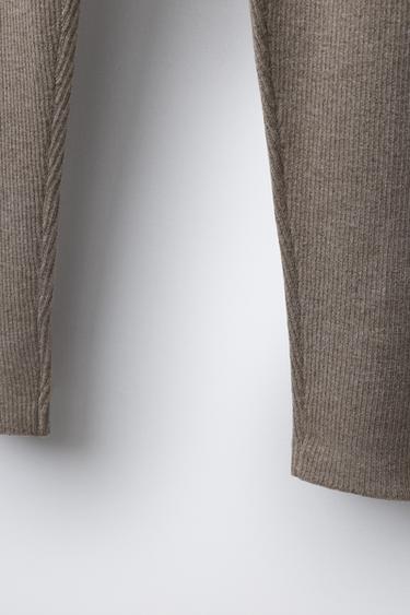 LEGGING EN MAILLE CÔTELÉE - Marron clair de Zara - Image 3