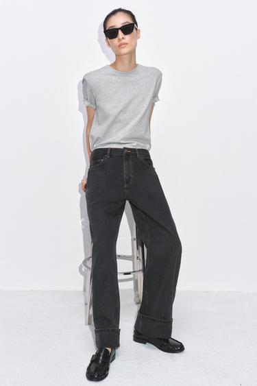 ZW COLLECTION BAGGY MID-WAIST JEANS - Black by Zara - Image 2