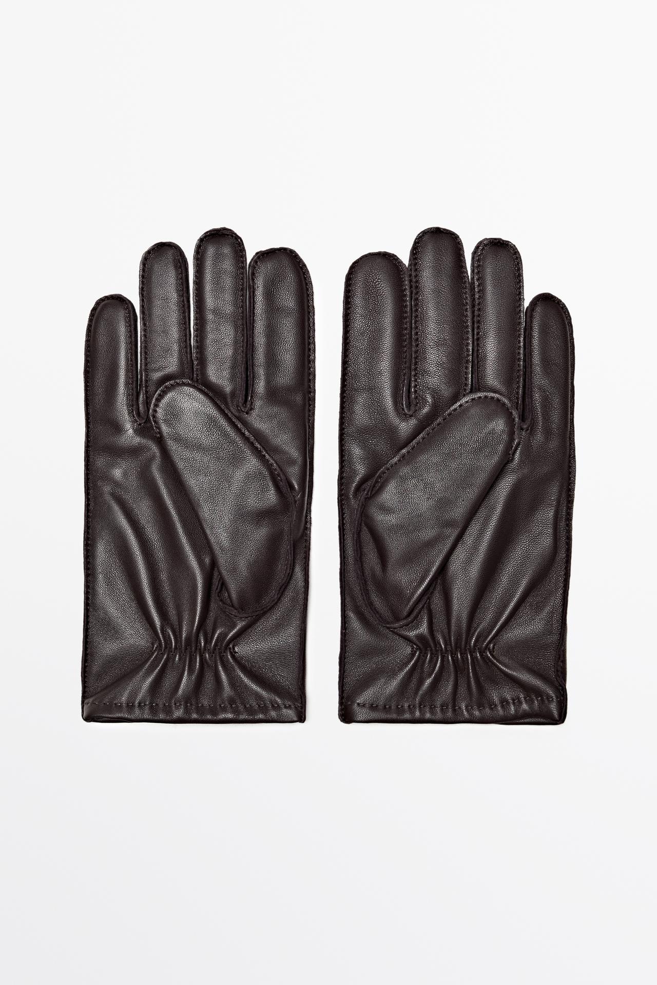Nappa leather gloves — Brown