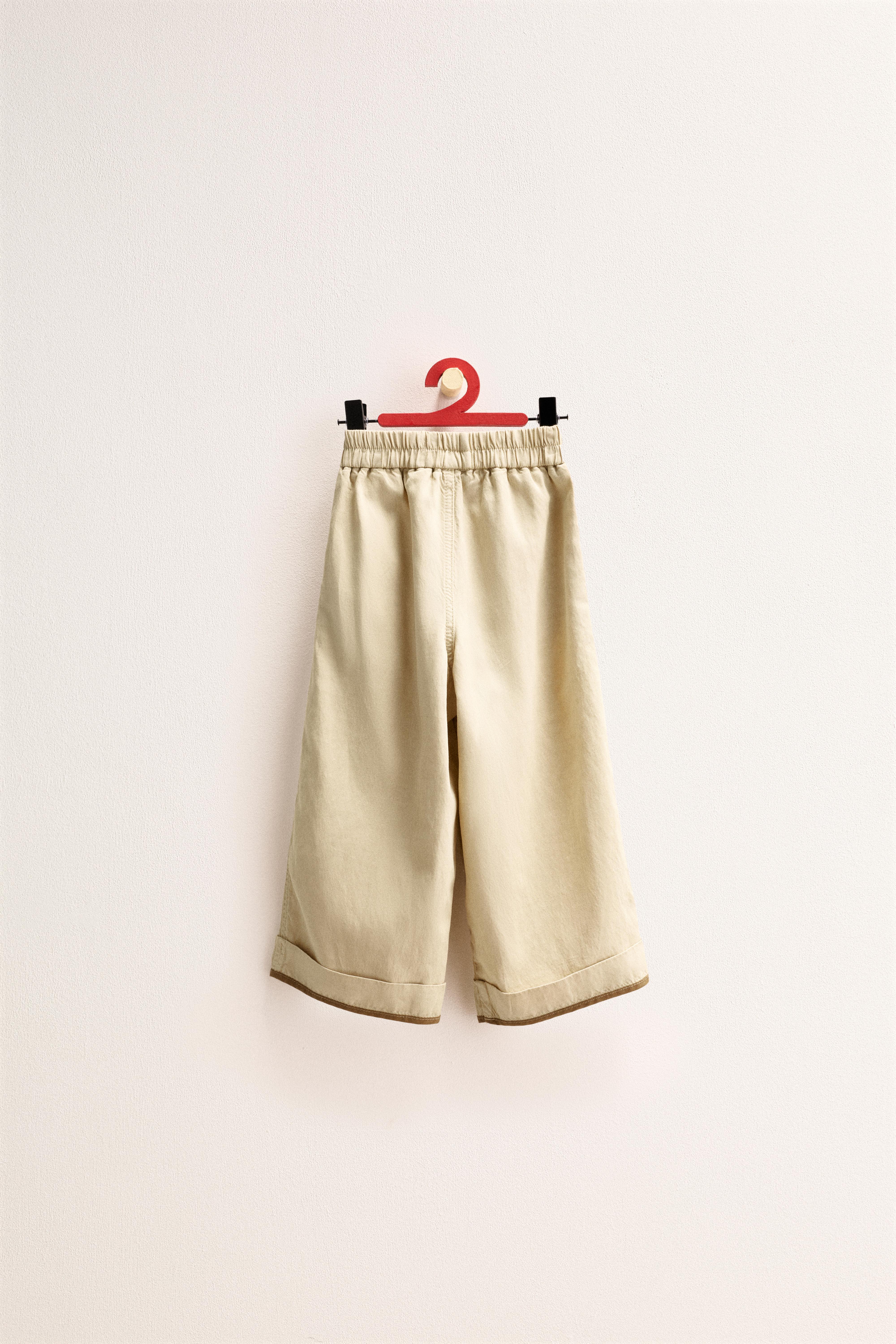 ZARA TIMELESS - PANTALON AVEC LIN BAS CONTRASTÉ