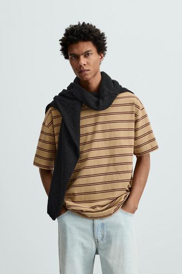 CAMISETA BÁSICA HEAVY WEIGHT - Beige-marro de Zara