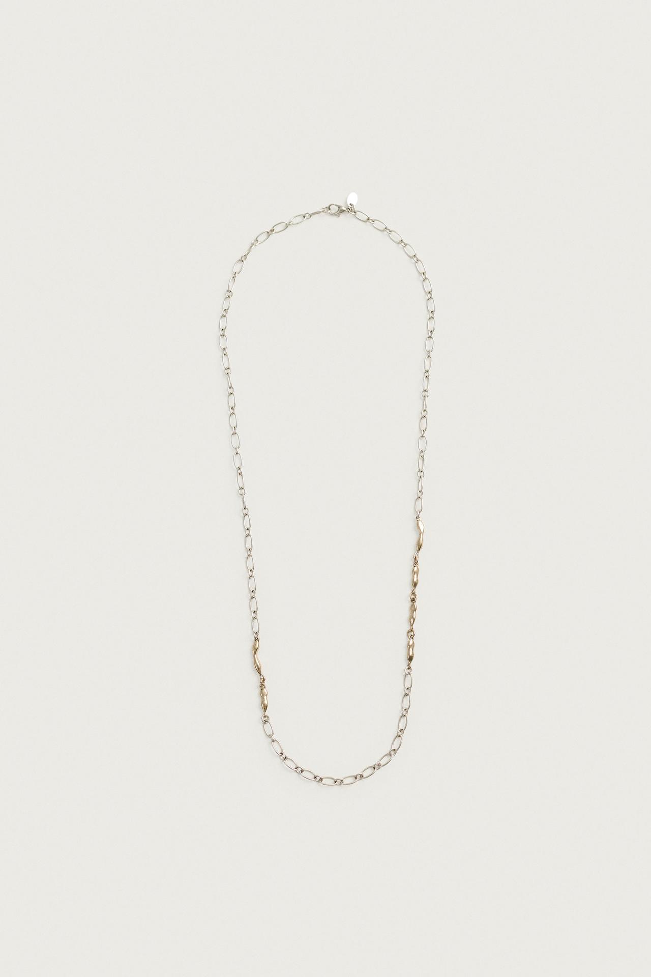 CONTRAST METALLIC LINK CHAIN — Silver