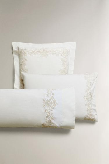 EMBROIDERED PILLOWCASE - Oyster-white by Zara - Image 0