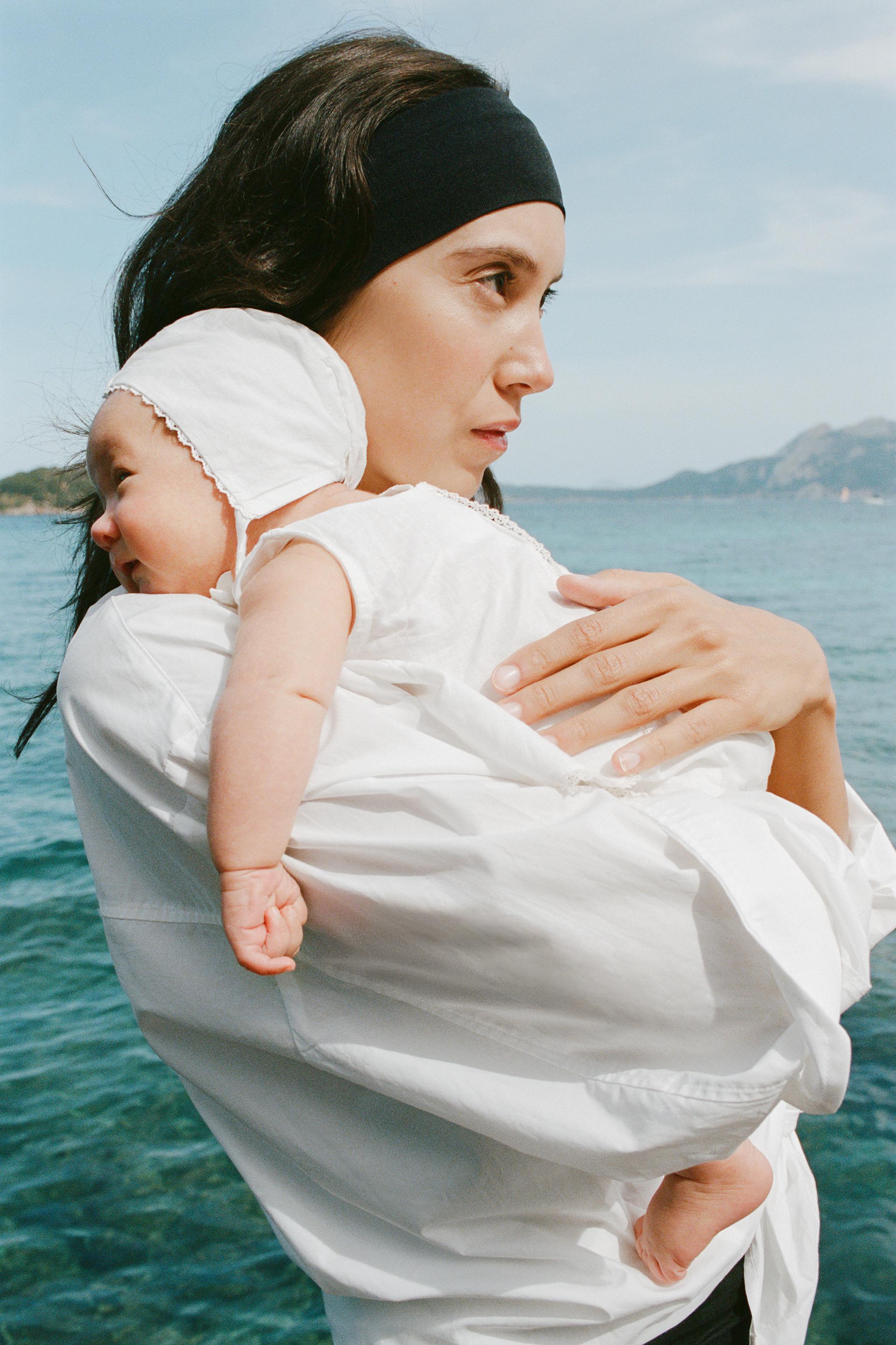 Zara LINEN AND COTTON LACE BONNET