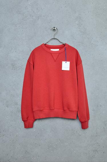 STORIESZ - SWEAT UNI CÔTELÉ - Rouge vif de Zara