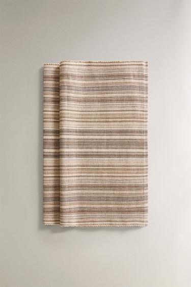 PACK OF STRIPED PLACEMATS (PACK OF 2) - Grey / Tan by Zara - Image 1
