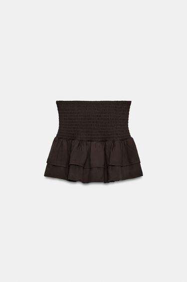 SHORT NID D'ABEILLE À VOLANTS - Marron de Zara - Image 7