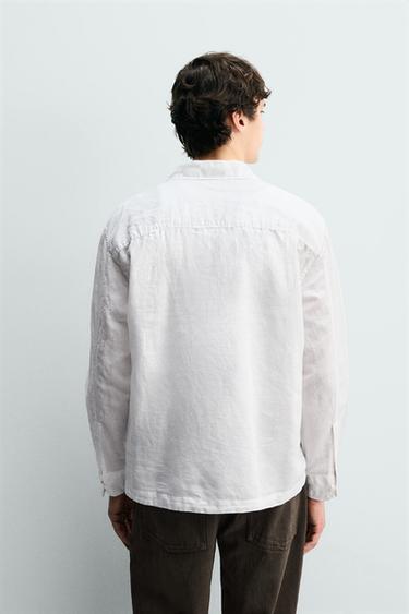 CHEMISE POLO LIN/COTON - Blanc de Zara - Image 2