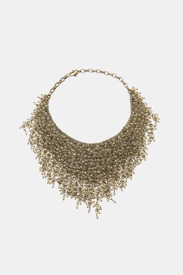 SHIMMERING WATERFALL NECKLACE - Golden by Zara