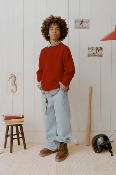 BOTÍN PIEL FORRADA - Marrón de Zara