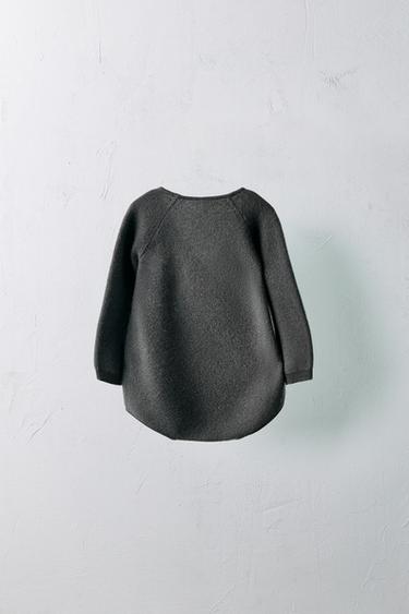 1-9 MONTHS/ LIMITED EDITION 100% CASHMERE CROSSOVER ROMPER - Anthracite grey by Zara - Image 1