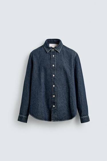 RELAXED FIT DENIM SHIRT - Blue by Zara