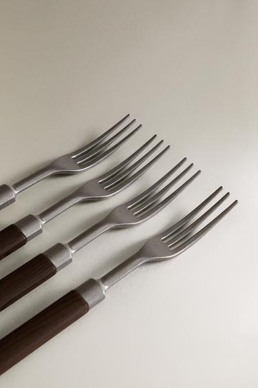 PACK OF FORKS WITH RESIN HANDLES (PACK OF 4) - Brown by Zara - Image 1