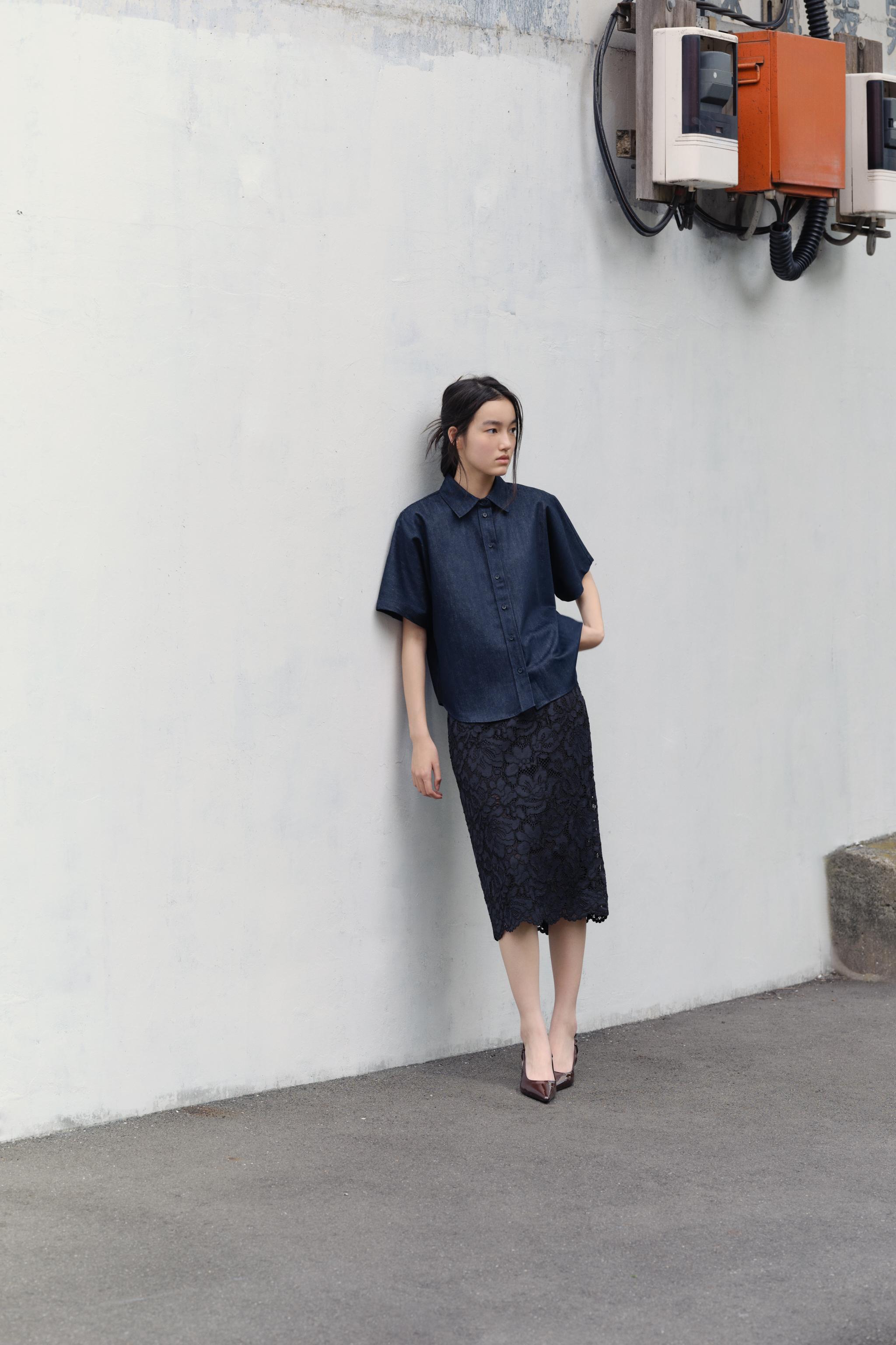 ZW COLLECTION デニムシャツ - ブルー | ZARA Japan / 日本