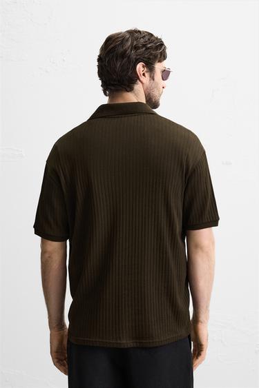 RIB POLO SHIRT - Chocolate by Zara - Image 2