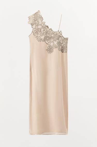 LIMITED EDITION ASYMMETRIC CROCHET DRESS - Pink by Zara - Image 4
