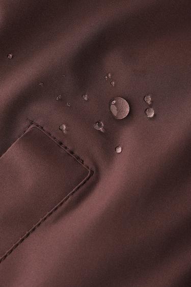 WATER-REPELLENT QUILTED COAT WITH HOODIE - Dark burgundy by Zara - Image 8