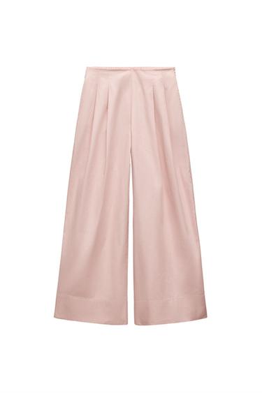 ZW COLLECTION POPLIN WIDE-LEG TROUSERS