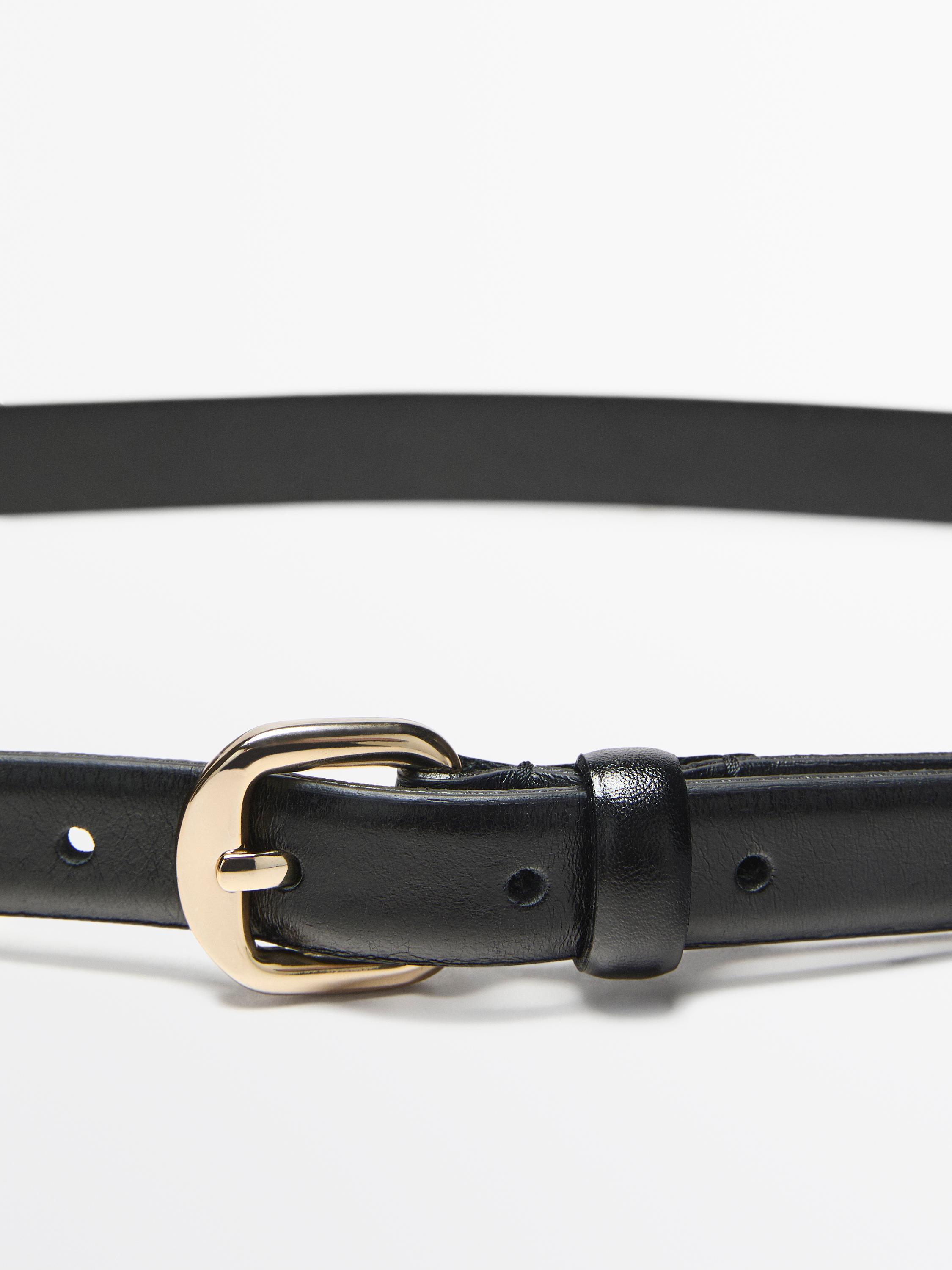 Ceinture en cuir à boucle incurvée
