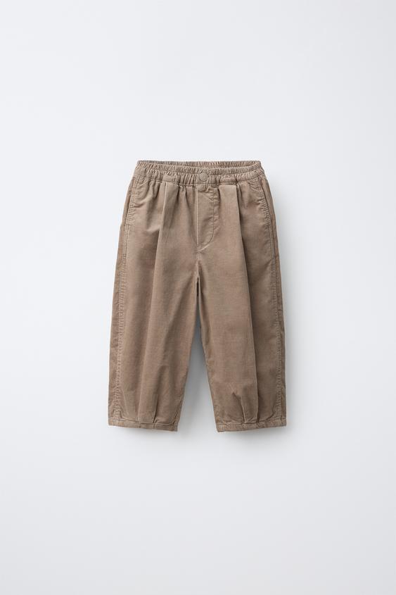 ВЕЛЬВЕТОВІ ШТАНИ BALLOON FIT - Коричневий/сіро-коричневий Zara - Зображення 0