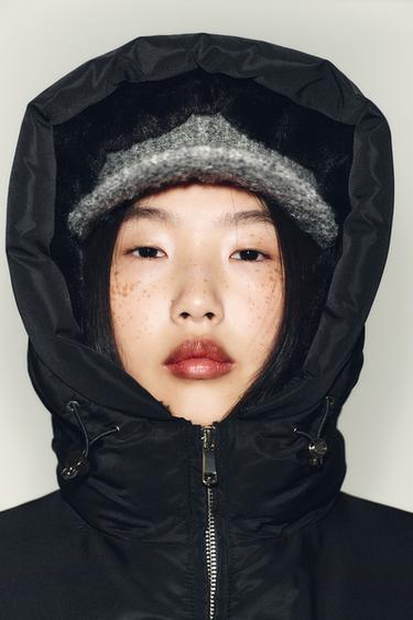 WATER-REPELLENT WINDPROOF FITTED SHORT ANORAK - Black by Zara