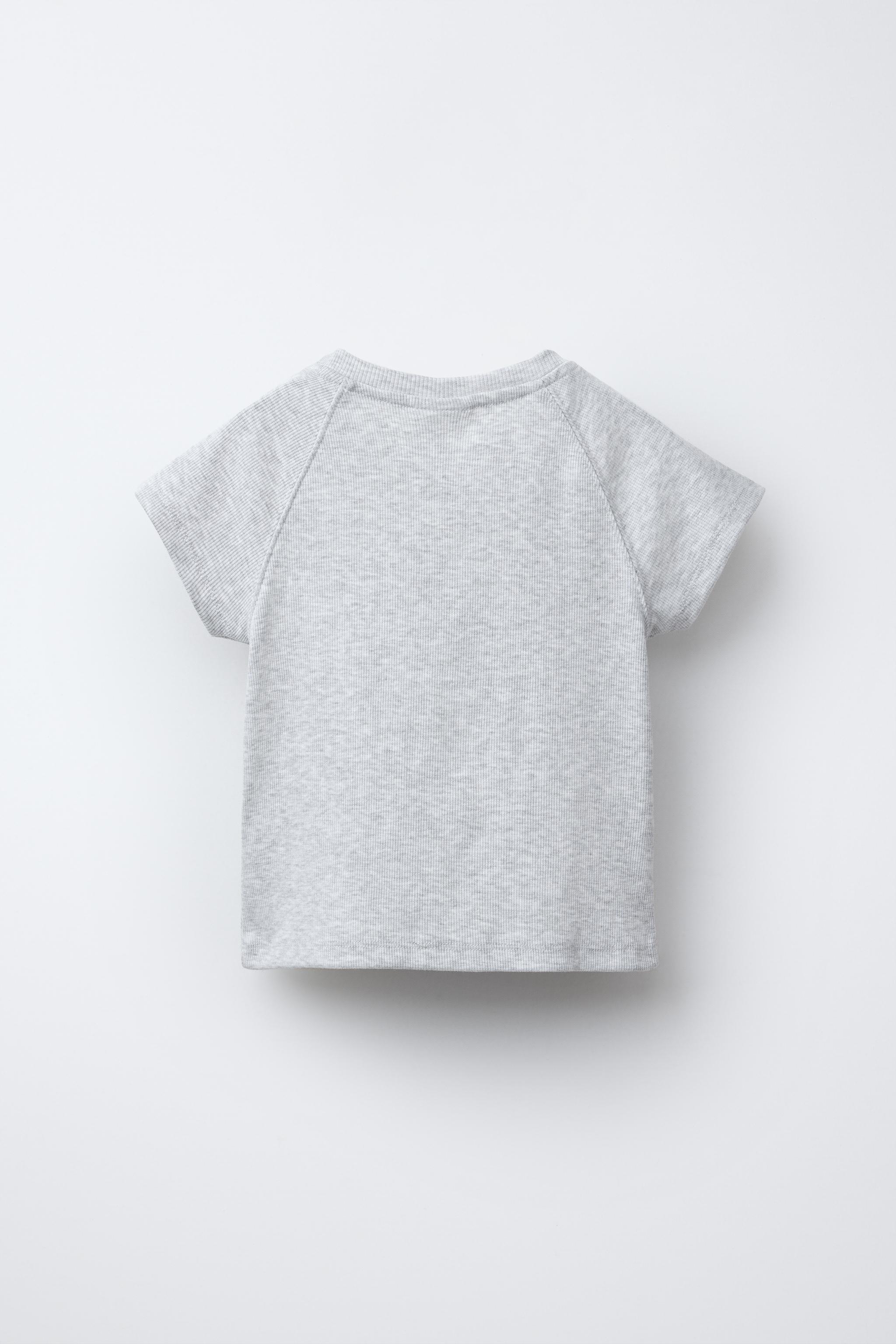 RIBBED TEXT T-SHIRT - White | ZARA United States