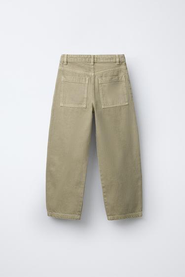 RELAXED BAGGY JEANS - Light khaki by Zara - Image 1