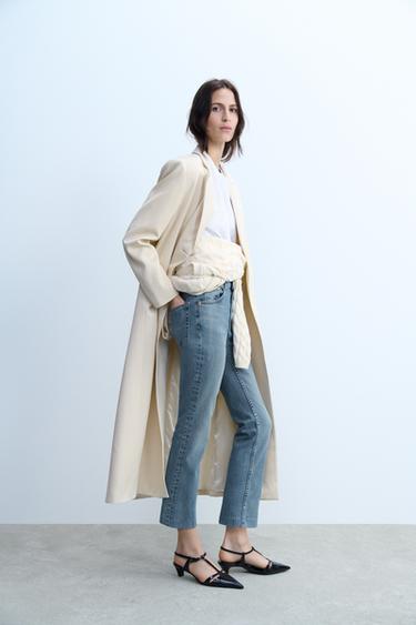 ZW COLLECTION BOOTCUT HIGH-WAIST CROPPED JEANS - Blue by Zara - Image 2