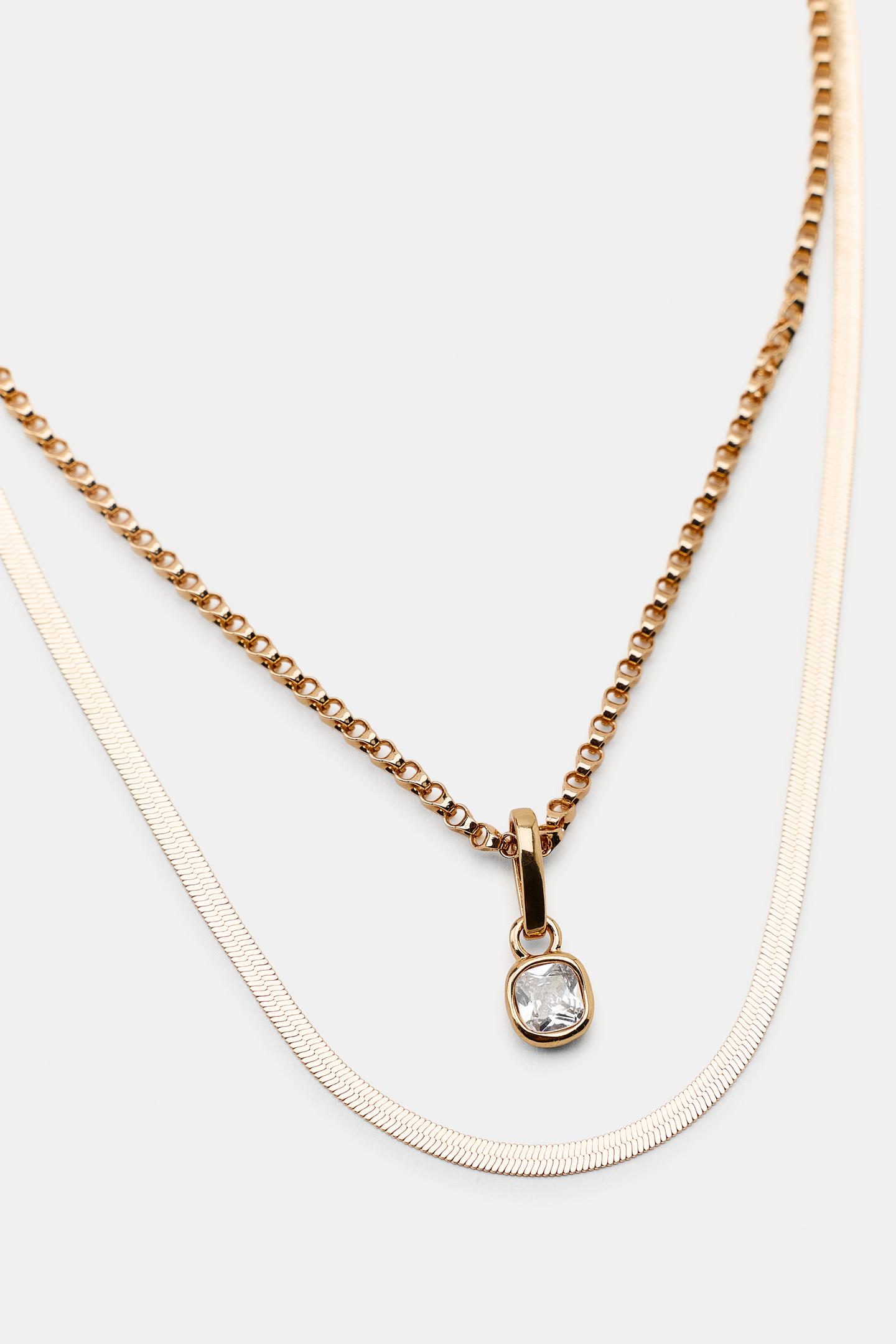 Женские цепочки Zara 2-PACK Chain, цвет: Золотой — фото 4