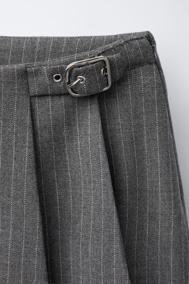 PINSTRIPE BERMUDA SKORT - Anthracite grey by Zara