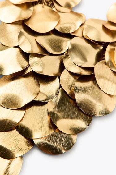 METAL PLATE BIB NECKLACE - Golden by Zara - Image 2