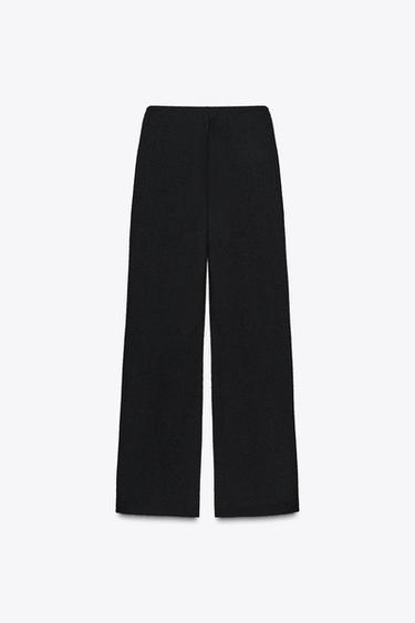 CONTRAST BOUCLÉ TROUSERS - Black / White by Zara - Image 4