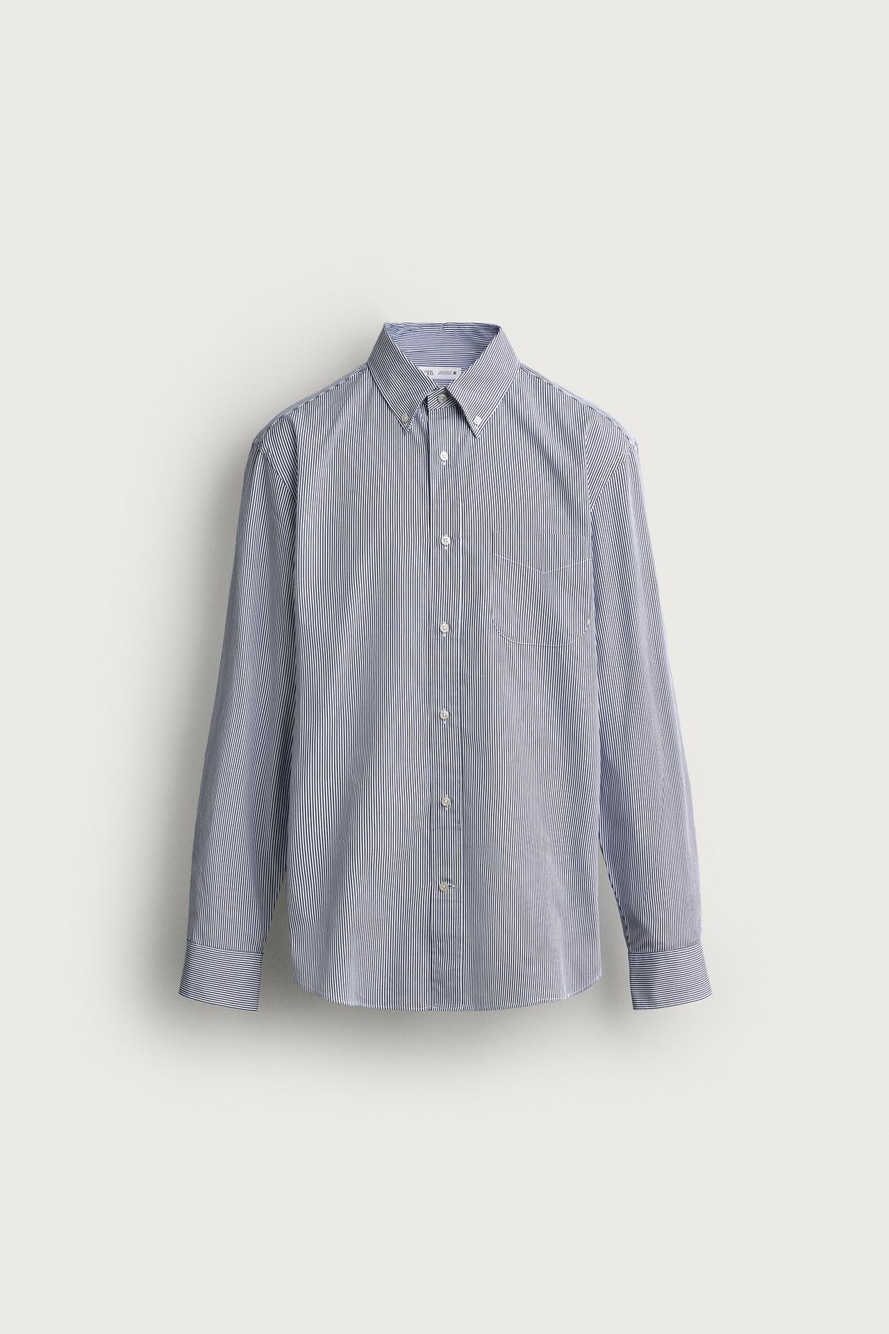 COTTON REGULAR FIT SHIRT — striped