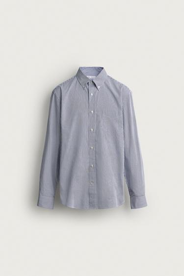 COTTON REGULAR FIT SHIRT — striped 1