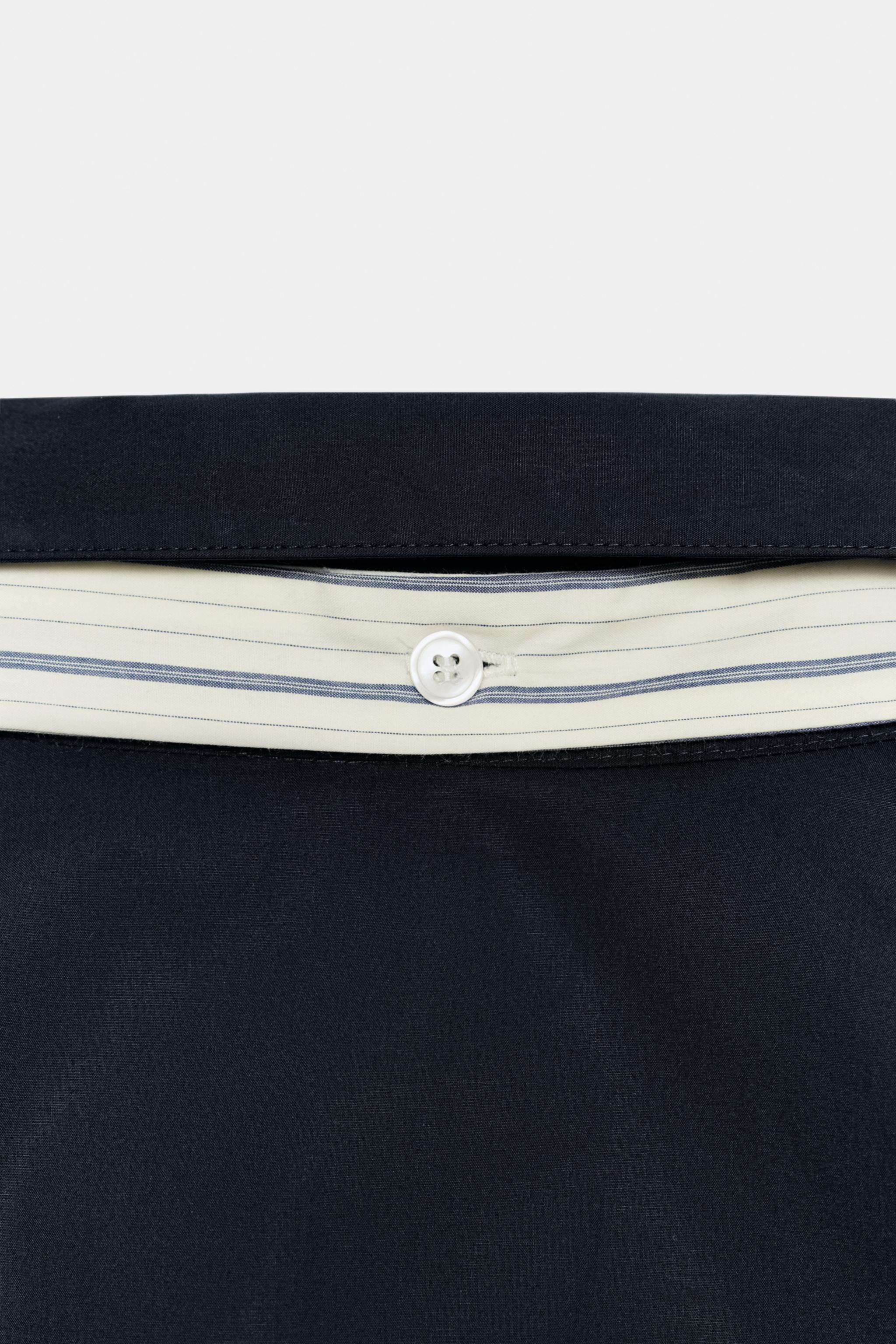 FITTED SHIRT WITH POCKETS AND SCARF DETAIL