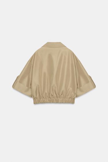 TRENCH CORTO MANGA CORTA - Tostado de Zara