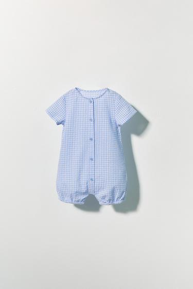 GINGHAM CHECK ROMPER - Blue by Zara