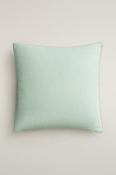 CUSHION COVER WITH PIPING - أخضر الخاص بـ Zara - صورة 0
