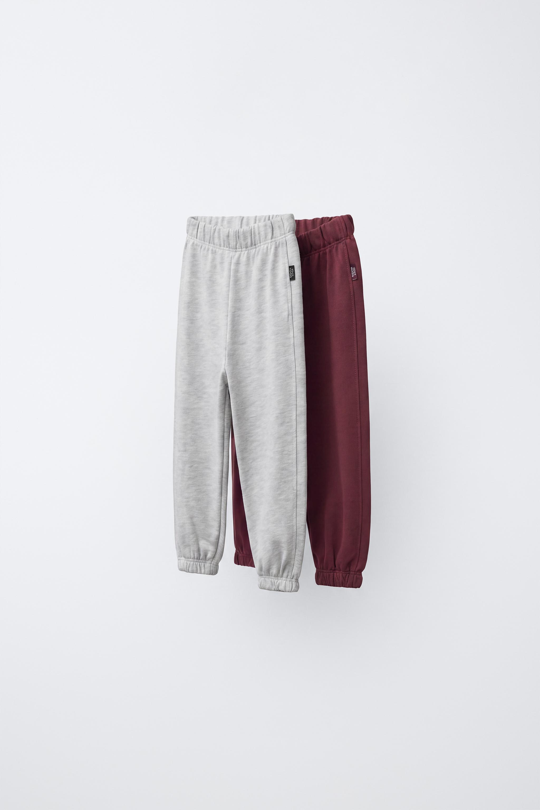 TWO-PACK SOLID JOGGER PANTS — Gray marl