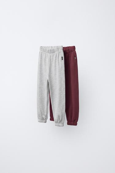 PACK DE DEUX PANTALONS DE JOGGING UNIS - Gris chiné de Zara