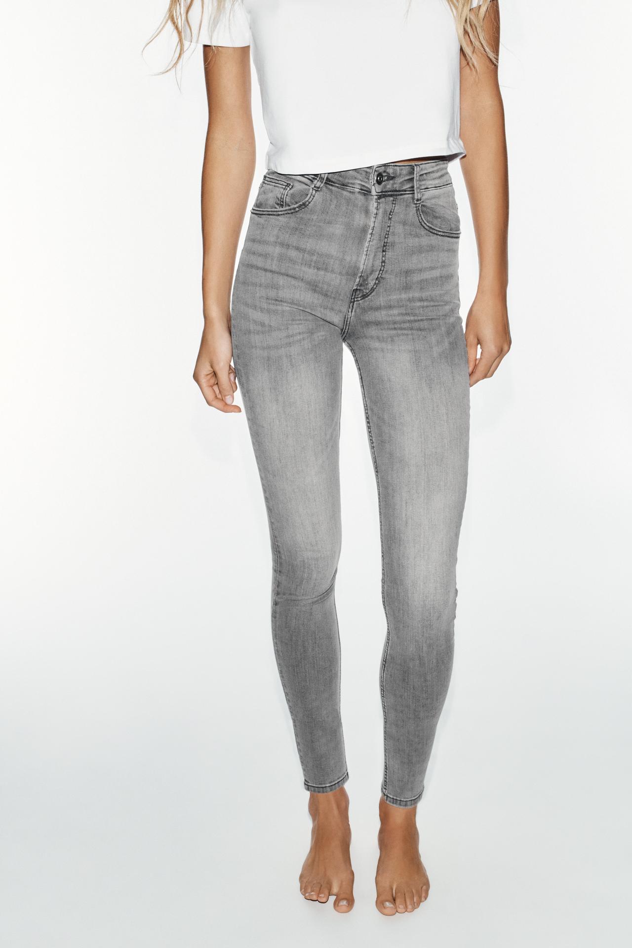 TRF HIGH-RISE SKINNY JEANS — Light grey