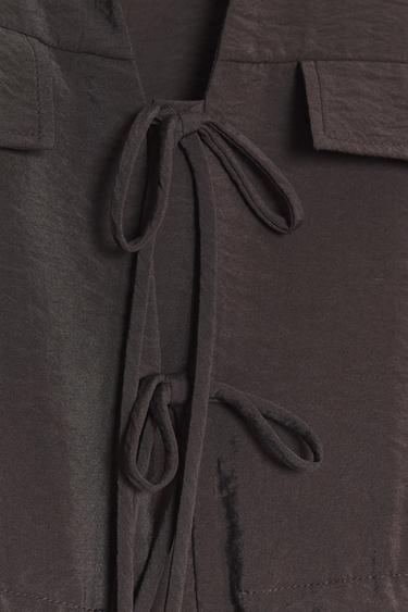CHEMISE À LACETS - Marron de Zara - Image 6