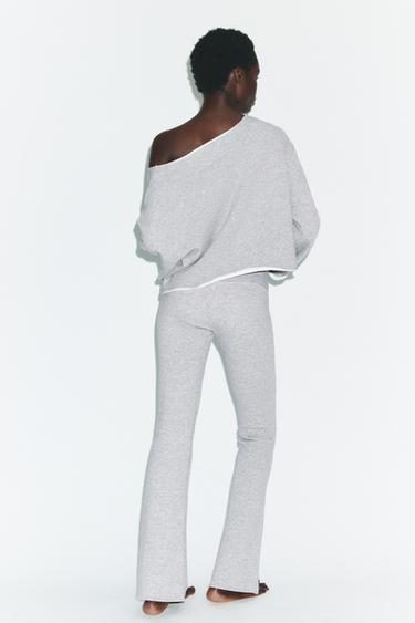 PANTALON FLARE EFFET DÉLAVÉ - Gris chiné de Zara - Image 2