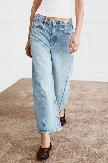 ZW COLLECTION MID-RISE RELAXED ANKLE JEANS - Light blue by Zara