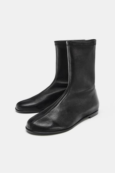 BOTTINES EN CUIR SOFT - Noir de Zara - Image 3
