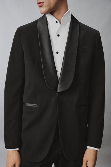SHAWL LAPEL TUXEDO BLAZER - Black by Zara - Image 4